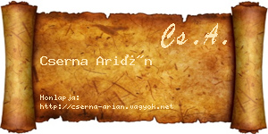 Cserna Arián névjegykártya